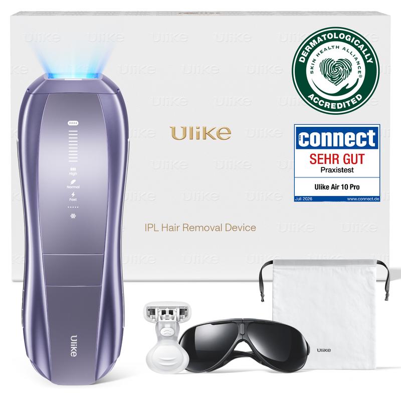 Ulike Air 10 Pro IPL Haarentfernungsgerät Laser Haarentfernung mit Sapphire Ice Cooling, Fast & Painless für Körper & Gesicht, Dual Lights & SkinSensor, Violett