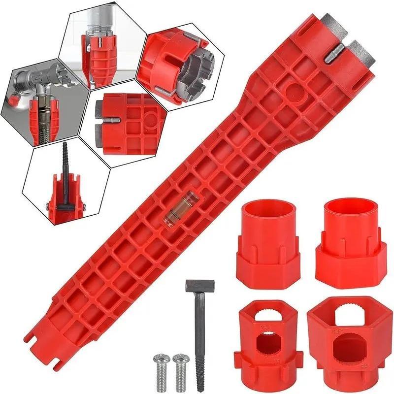 Vatertagsgeschenk 14-in-1 Multifunktions-Schraubenschlüssel für Toilette, Waschbecken, Badezimmer, Küche, Sanitärinstallation und Reparaturen, Wasserhahnschlüssel, Rohrwerkzeug, Vatertagsgeschenke