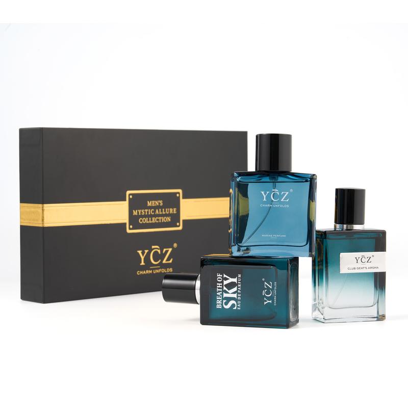 YCZ 3-teiliges Premium-Kölnisch-Wasser-Set, 50 ml × 3, holzige Düfte | Für Alltag, Date, Party, Geschäft und Geschenke
